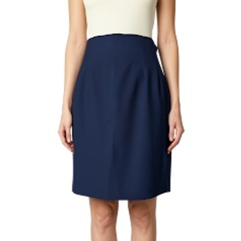 Celine Paris Navy Blue High Waisted‎ Pencil Skirt Made in France Size 38 Vintage
